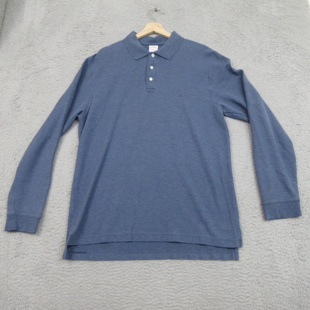 Brooks Brothers Shirt Men L Blue Polo Performance Golfer Dadcore Casual Friday